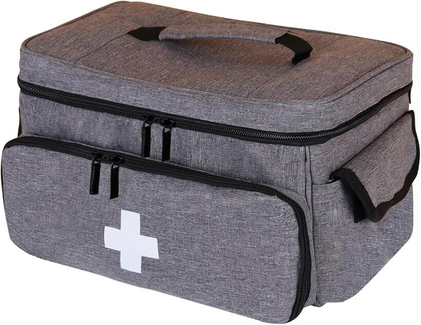 救急バッグ メディカル ファーストエイド 収納ケース エマージェンシーポーチ (グレー)