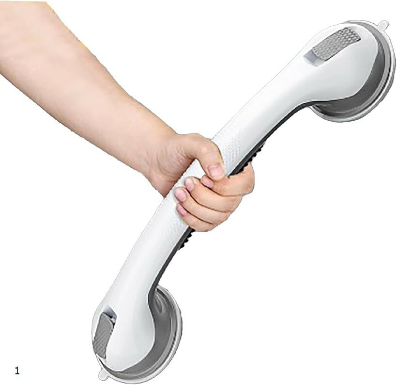 吸盤手すり 浴槽手すり 強力吸盤 穴あけ不要 転倒防止 介護用手すり 風呂 トイレ 浴室 ドアノブ 取っ手 高齢者 子供 補助 玄関 1 (グレー)