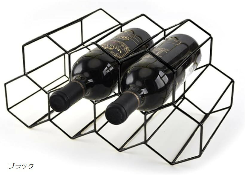 ワインラック ボトルラック ワインホルダー ワイン棚 ワイン収納 ワインスタンド 積み重ね式 7本分 (ブラック, 7本分)(3)