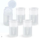 ネイルリムーバー ディスペンサー 携帯用 60ml アルコール対応 ワンプッシュで無駄なく適量 5本セット (クリア, 60mL)