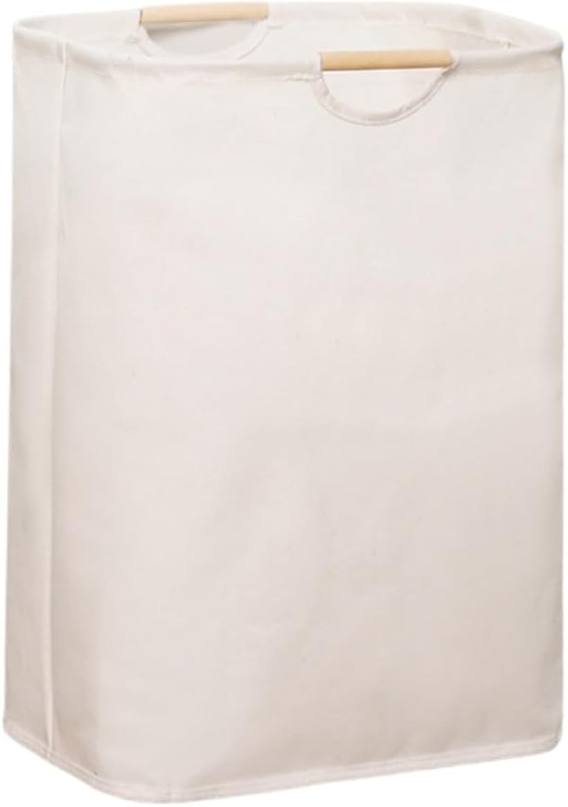 ランドリー バスケット 折り畳み 洗濯かご 収納スペース節約 コットン 大容量 75L (ホワイト, 75L)