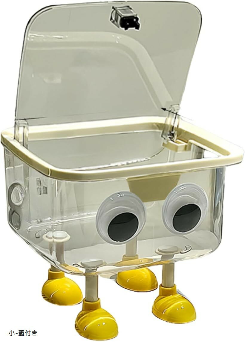 小物入れ 卓上収納 多機能 ボックス 整理整頓 デスク収納 コンパクト デスクオーガナイザー かわいい おしゃれ 角型 オフィス (クリア, 小-蓋付き)