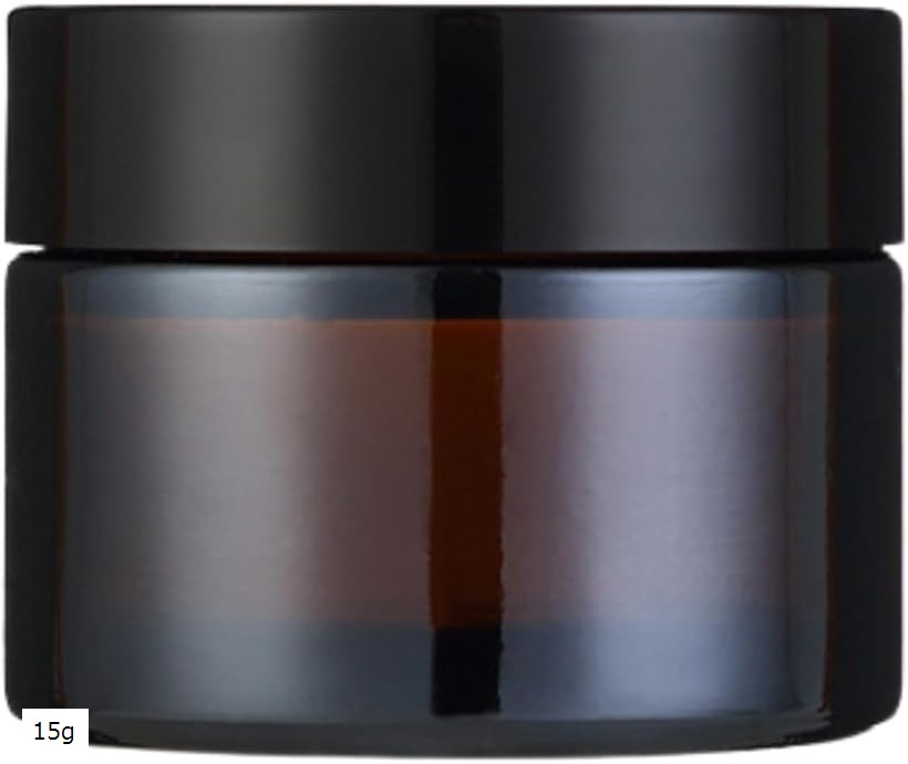 クリーム容器 ガラス製 遮光瓶 中蓋付き 20個セット 詰め替え用 コスメ スキンケア保存 アロマバーム ..