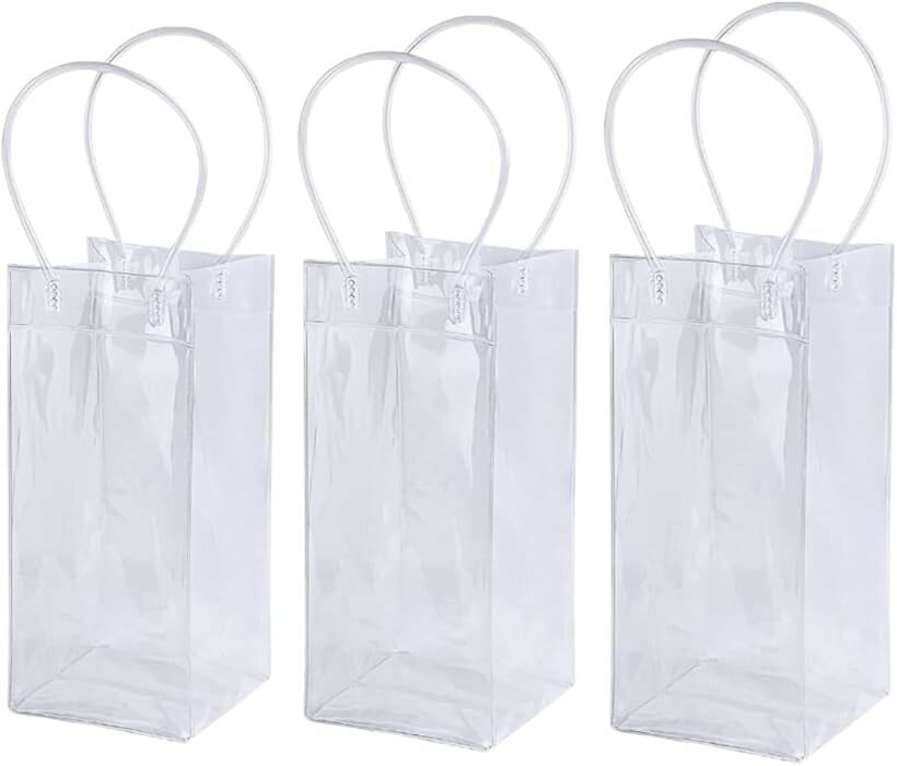 ワインクーラー シャンパン アイスワイン クーラーバッグ 3個セット 透明 アイスクーラーバッグ 防水 ..