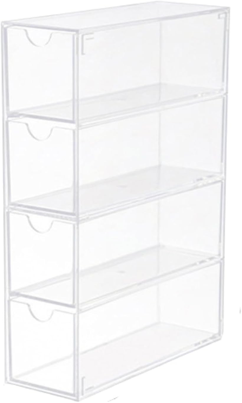 アクリル サングラス収納ケース 4段 引き出し式 メガネ 眼鏡 ジュエリーボックス アクセサリー 化粧品 ..