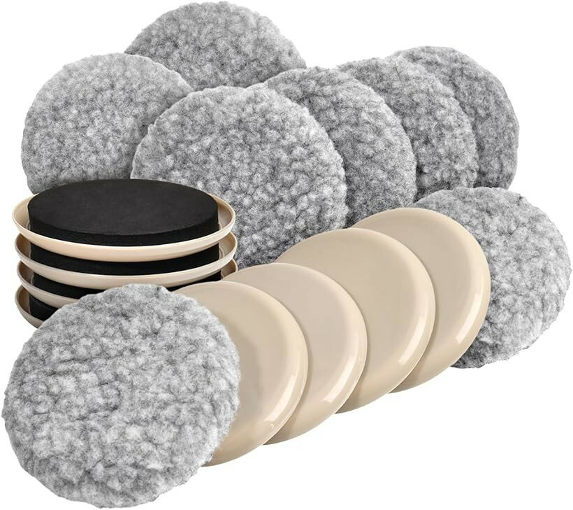 8個セット 家具スライダー 直径89mm 8個入り硬材ソックス 家具用スライダー 家具移動パッド 床保護シー..