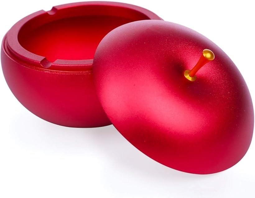 Queen B 灰皿 ふた付き りんご おしゃれ インテリア 吸殻 タバコ レッド コンパクト 69 Off 入れ 卓上