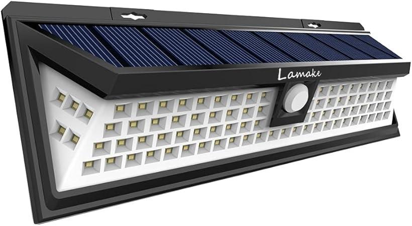 Lamake 改良版 4400mAh大容量バッテリー内蔵 センサーライト ソーラー充電 三つ照明モード 明暗センサー