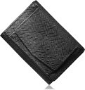 三つ折り財布 メンズ ミニ財布 本革 コンパクト レディース サフィアーノレザー ST-SW3( ブラック)