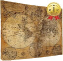 【楽天ランキング1位入賞】世界地図 ポスター アンティーク マップ ヴィンテージ 壁飾り 布製 ワールドマップ 古地図 100cm✖75cm( 100cm✖75cm)