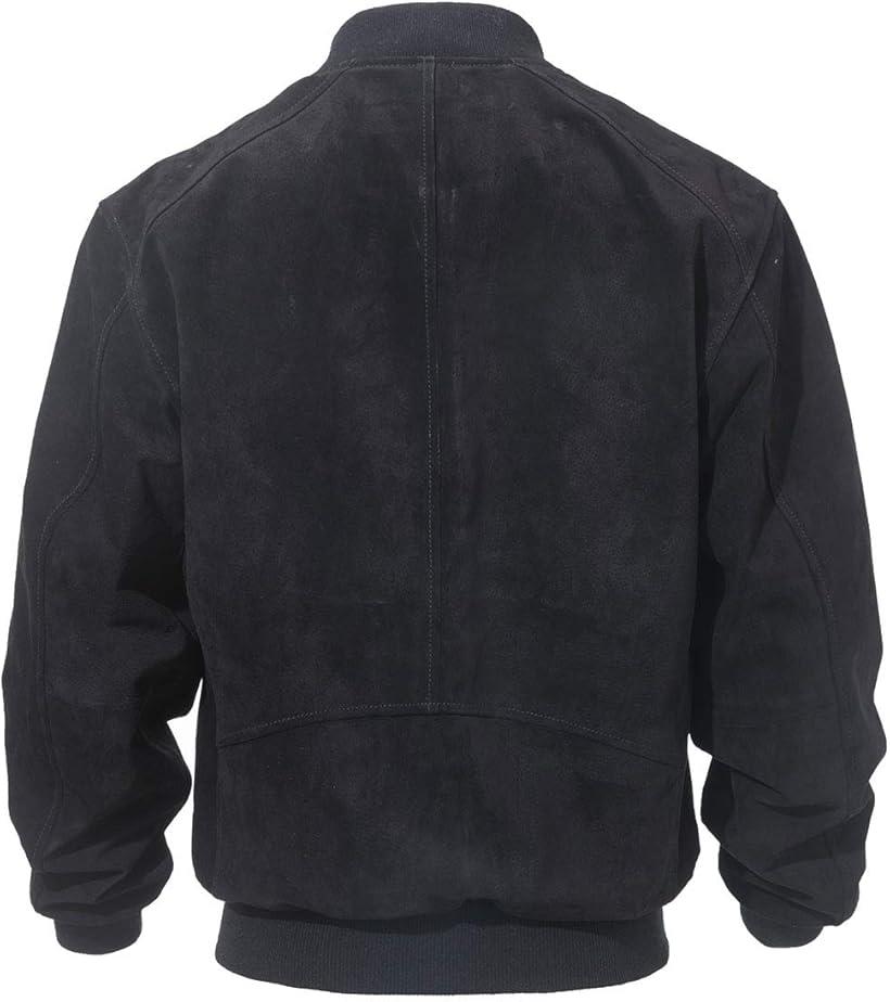レザージャケット メンズ 本革豚革 野球 フライトジャケット バイクライダースジャケット 革ジャン アウター カジュアル 春秋冬(ブラック, L)