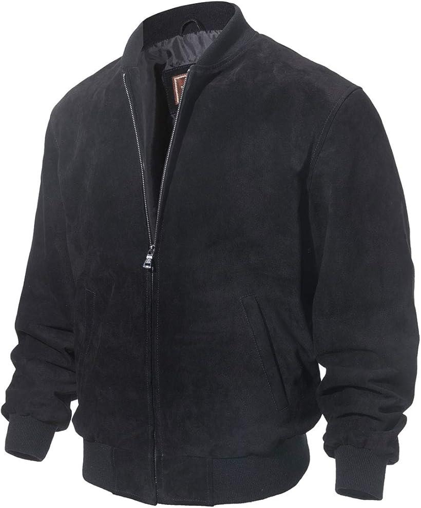 レザージャケット メンズ 本革豚革 野球 フライトジャケット バイクライダースジャケット 革ジャン アウター カジュアル 春秋冬(ブラック, L)