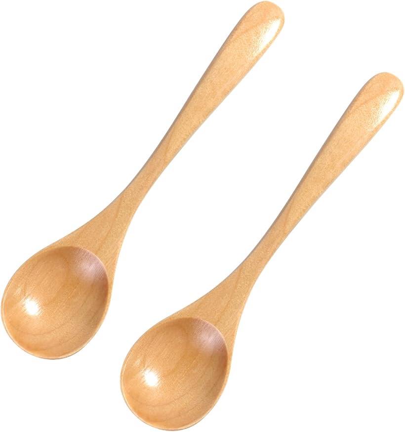 【全品P5倍★お買い物マラソン】2本セット 天然木製 カフェ風 ティースプーン コーヒー デザートスプーン