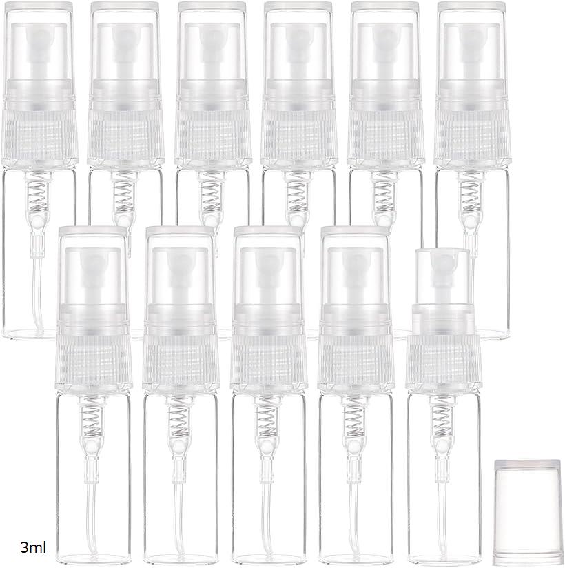 【全品P5倍★5/23 20時～】BENECREAT 40個3ml 香水スプレーボトル ガラス製 ミニ 携帯用 芳香剤 消臭剤 小分けボトル クリア