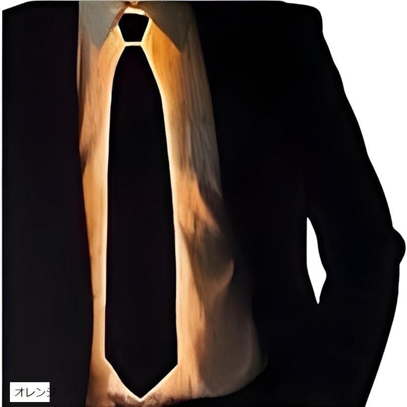 光るネクタイ LED 面白い ユニーク おもしろ 点灯 点滅 3モード 宴会 コスプレ ハロウィン 仮装 イベント パーティー グッズ 紳士 (オレンジ)