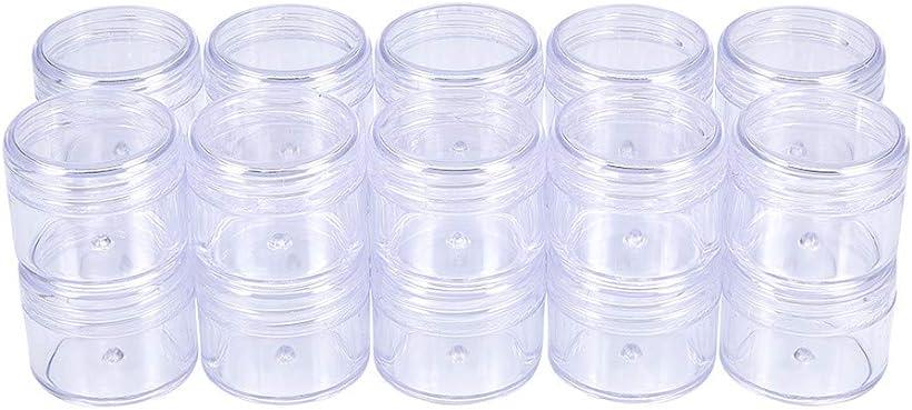20個セット30ml小分け丸ケース ビーズ 化粧品 ネイルパーツ収納 詰め替え容器 小物収納ボックス クリア..