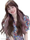 ウィッグ ロング ストレート ウイッグ セミロング フルウィッグ コスプレ かつら wig 自然 耐熱 ネット付(9-ライトブラウン&ピンク)