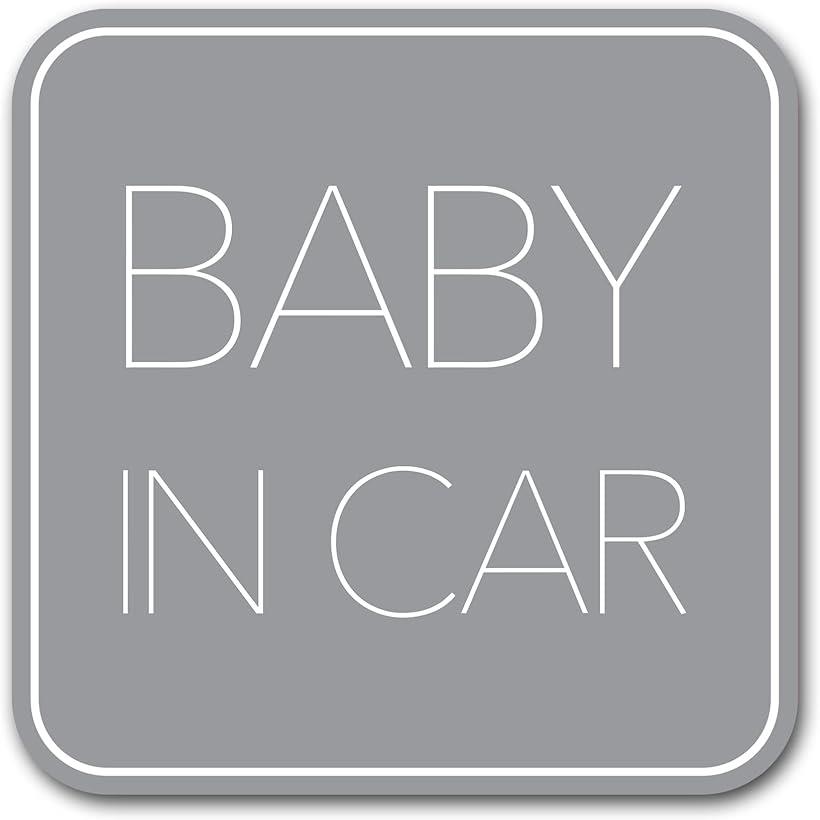 ベビーインカー マグネット Baby in car 赤ちゃん乗ってます(グレー)