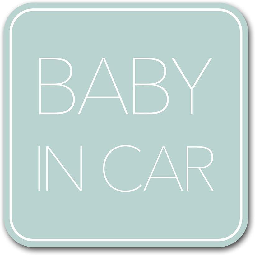 ベビーインカー マグネット Baby in car 赤ちゃん乗ってます(グリーン)