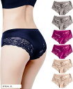 ショーツ レディース 6枚組 シームレス 可愛い レース 下着 伸縮性 女性用 B Style(B Style, XL)