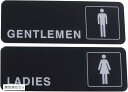 トイレサイン看板 サインプレート モノトーン 手洗い 案内板 男女別(黒色男女セット)