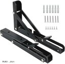 棚受け 金具 棚支え L字型 壁掛け 吊り棚 DIY 折りたたみ 収納 2本セット 耐荷重50kg 黒(黒, 20cm)