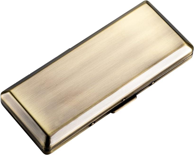 メタル 金属製のシガレットケースには、100mmのシガレット用に10個のレギュラーサイズのシガレットを収納できます (Bronze)