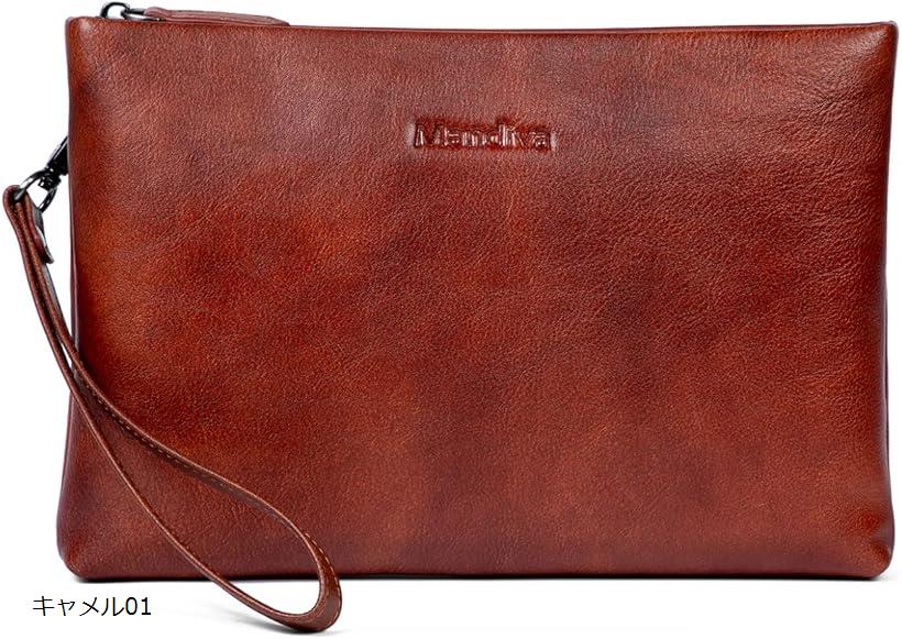 【楽天ランキング1位入賞】クラッチバッグ セカンドバッグ メンズ 結婚式 本革 ハンドバッグ トップレザー(キャメル01)