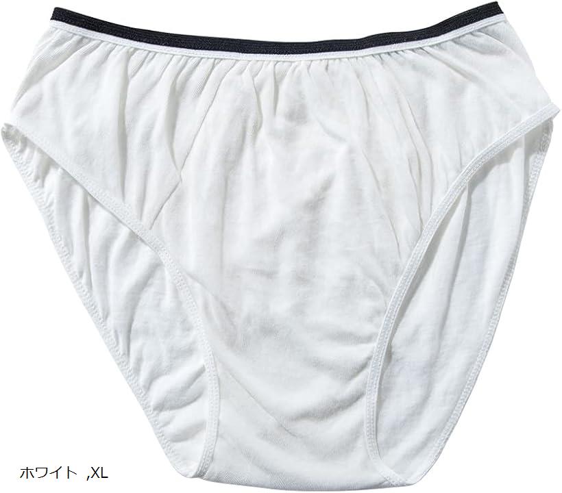 【楽天ランキング1位入賞】10枚入 男性 使い捨て 純綿生地 下着 旅行 防災 携帯下着 白(ホワイト, XL)