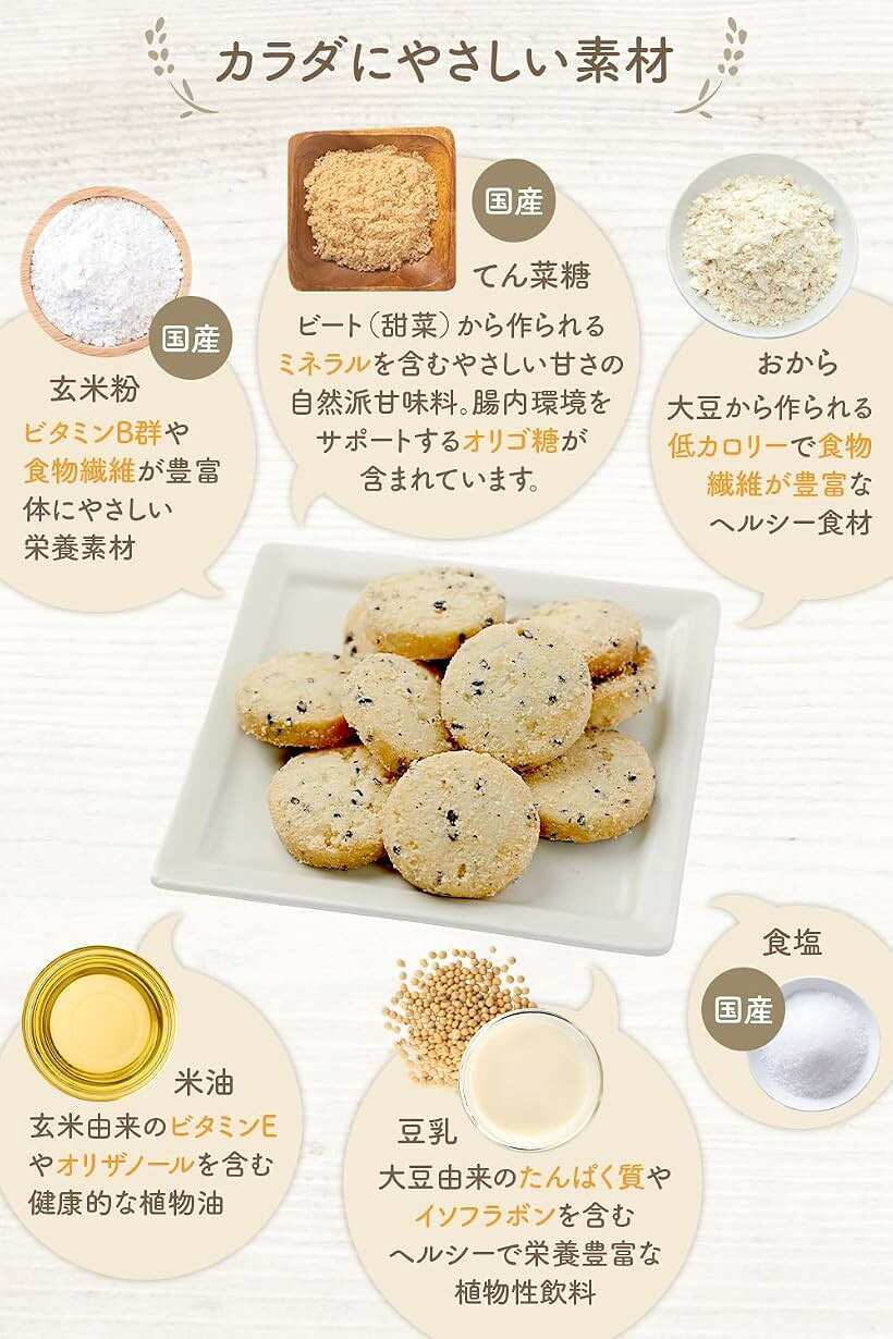 お得セット管理栄養士監修 玄米おからクッキー グルテンフリー ヘルシー おやつ 食...