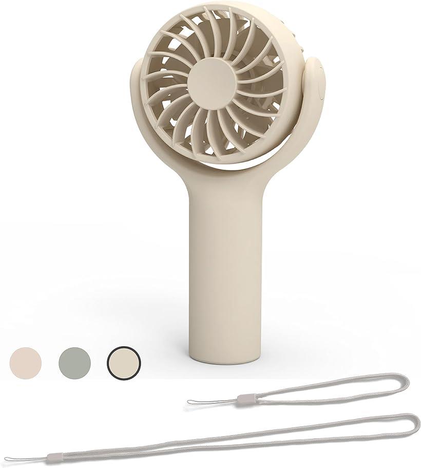 MINI POKET FAN 携帯扇風機 ミニ扇風機 ハンディファン 手持ち扇風機 超軽量 小型 卓上 ハンディ 首掛け USB充電式 風量3段階調節 2種類の長さの ストラップ付 扇風機 キャンプ アウトドア 熱中症対策 学校 オフィス (クリーム)