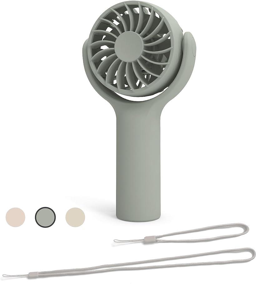 MINI POKET FAN 携帯扇風機 ミニ扇風機 ハンディファン 手持ち扇風機 超軽量 小型 卓上 ハンディ 首掛け USB充電式 風量3段階調節 2種類の長さの ストラップ付 扇風機 キャンプ アウトドア 熱中症対策 学校 オフィス (キウイ)