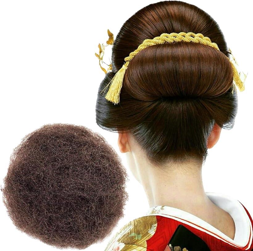 毛たぼでヘアプラス＋ つけ毛 毛綿 すき毛 あんこ 日本髪 和装 ヘアセット ヘアトップ (25g, ダークブラウン)