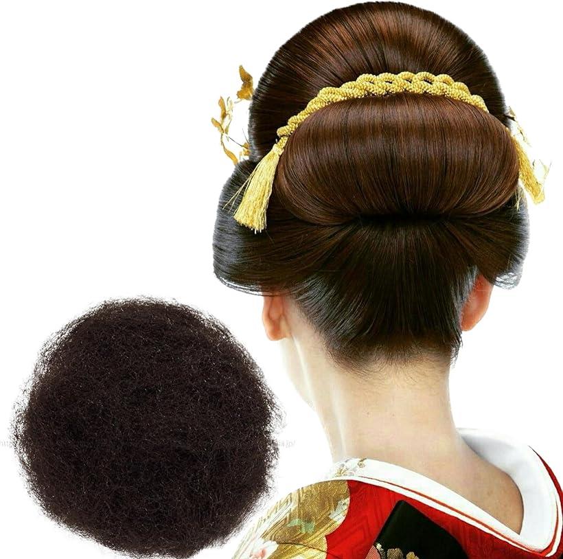 毛たぼでヘアプラス＋ つけ毛 毛綿 すき毛 あんこ 日本髪 和装 ヘアセット ヘアトップ( ナチュラルブラック, 50g)