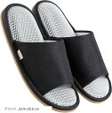 立体メッシュ スリッパ 前開き 通気性 蒸れない 静音 軽量 メンズ レディース(ブラック, 23.5〜25.0 cm)