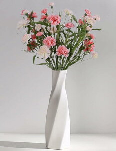 花瓶 陶器 フラワーベース おしゃれ つや消し 26cm( 白, スワン)