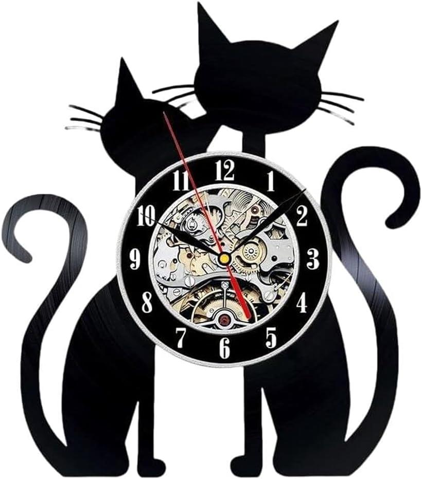 壁掛け時計 時計 壁掛け 猫 ネコ 北欧 インテリア アナログ (ネコB)