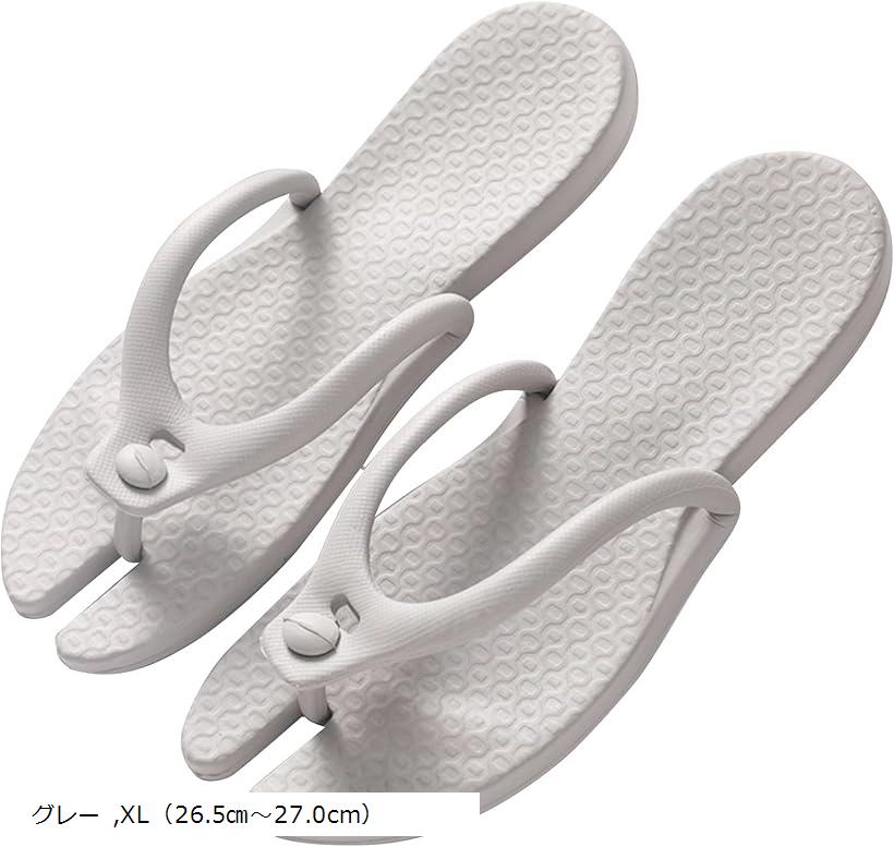 組み立て ビーチサンダル メンズ レディース 軽量 折り畳み 旅行 スリッパ 携帯 ビーサン XL 26.5cm～27.0cm(グレー, XL（26.5cm～27.0cm）)