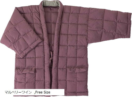 はんてん 襟付き 防寒 部屋着 男女兼用 フリーサイズ 軽くて洗える(マルベリーワイン, Free Size) はんてん 襟付き 防寒 部屋着 男女兼用 フリーサイズ 軽くて洗える(マルベリーワイン, Free Size)