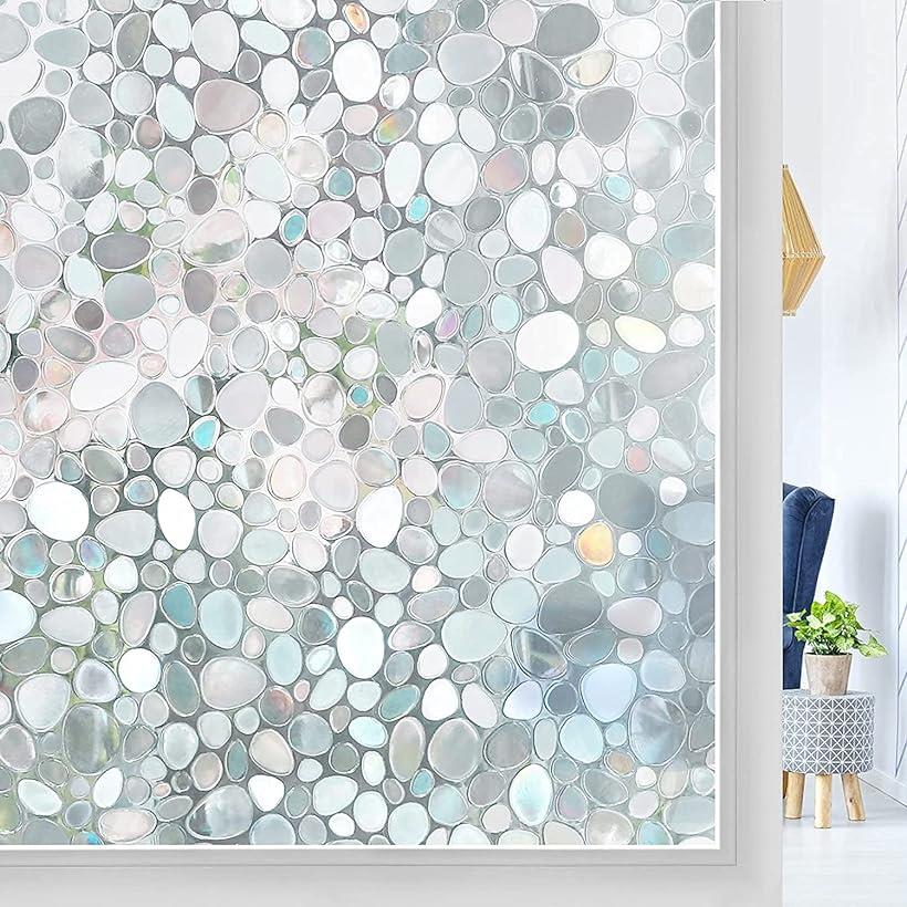 窓ガラス目隠しフィルム 目隠しシート フィルム剥がせる 水で貼るだけ 窓用フィルム40cmx5m (石目調（..