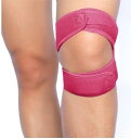 【楽天ランキング1位入賞】膝サポーター ダブルベルト シリコン内蔵 スポーツ用 固定 関節 保護 ランニング ウォーキング 自転車 ゴルフ 登山 左右兼用 ピンク (ピンク)