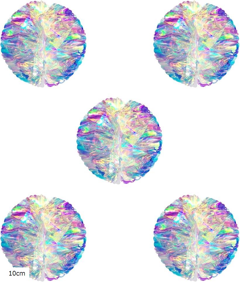 ハニカムボール キラキラ 飾り ペーパーファン 紙花 誕生日 大量 10cm 5個セット (キラキラ, 10cm)