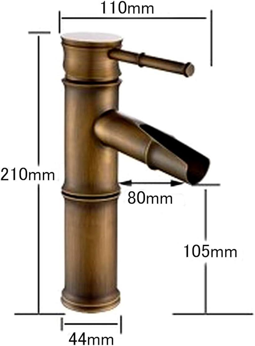 洗面用 竹型 混合水栓 蛇口 シングルレバー 洗いボウル用 洗面台 (ショート, Aタイプ) 3