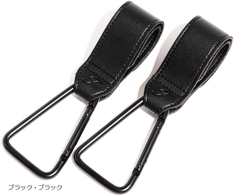 ベビーカーフック カラビナ バギーフック 荷物フック エアバギーフック(ブラック)