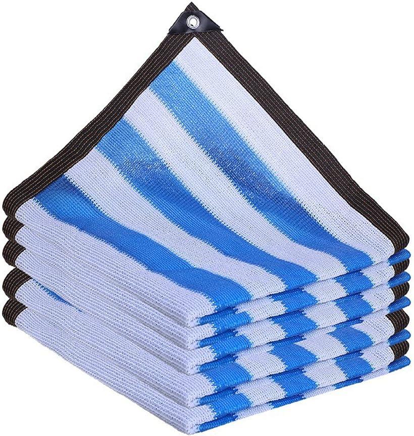 遮光ネット 日よけ シェード 抗紫外線ネット95% 防塵 高密度の厚さのポリエチレン ベランダ カーポート ルーフ ヤード パーティー 廊下 エッジを広げる (青と白, 2Mx4M)