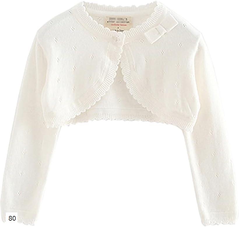子供用カーディガン 女の子 ボレロ ニット 入園式 フォーマル 七五三 80 (ホワイト, 80)