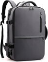 リュック メンズ ビジネスリュック リュックサック バックパック 3WAY マチ拡張 ビジネスバッグ 17インチ 35L USB充電ポート付(2.グレー)