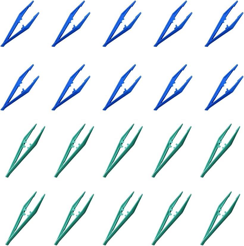 ピンセット プラスチック製 使い捨て 手芸 ハンドメイド 合計20個セット