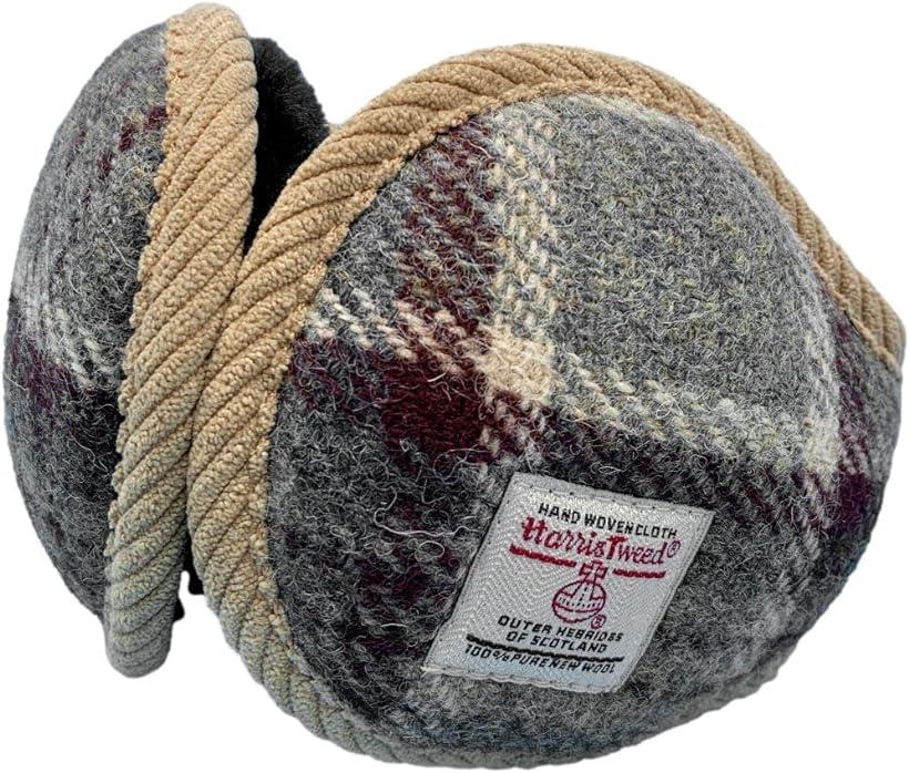 ハリスツイード HARRIS Tweed イヤーマフ チャコール (グレーチェック)