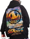バックプリント フリースタイル 長袖 ストリート パーカー アウトドア メンズ(オニキスブラック, XL)